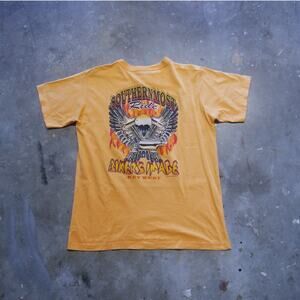 Vintage Y2K Biker Southernmost Ride Key West 3 Buttons Yellow Mens Size L